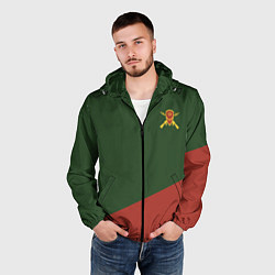 Ветровка с капюшоном мужская Мотострелковые войска: герб со щитом, цвет: 3D-черный — фото 2