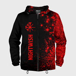 Ветровка с капюшоном мужская Nightwish - red gradient по-вертикали, цвет: 3D-черный