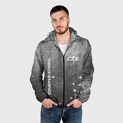 Ветровка с капюшоном мужская Counter-Strike 2 - grey gradient вертикально, цвет: 3D-черный — фото 2