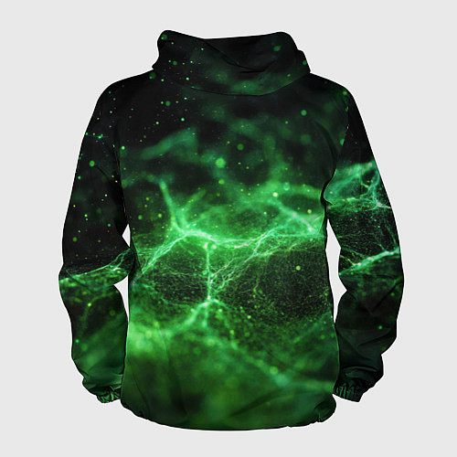 Мужская ветровка Зеленая связь текстура / 3D-Белый – фото 2