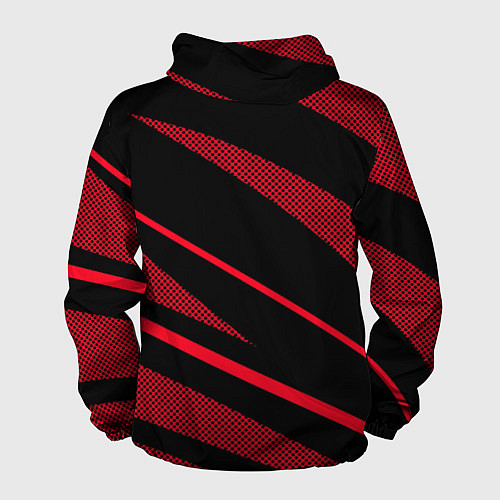 Мужская ветровка Sport чёрный и красный полосы / 3D-Черный – фото 2