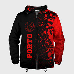 Ветровка с капюшоном мужская Porto - red gradient по-вертикали, цвет: 3D-черный