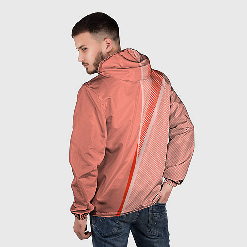 Мужская ветровка Sport персиковый с полосой / 3D-Черный – фото 4