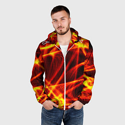 Ветровка с капюшоном мужская Огненный трек, цвет: 3D-белый — фото 2