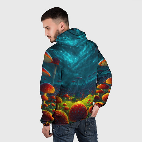 Мужская ветровка Rick and Morty on the fly agaric planet / 3D-Черный – фото 4