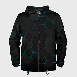 Ветровка с капюшоном мужская Honeycombs, цвет: 3D-черный