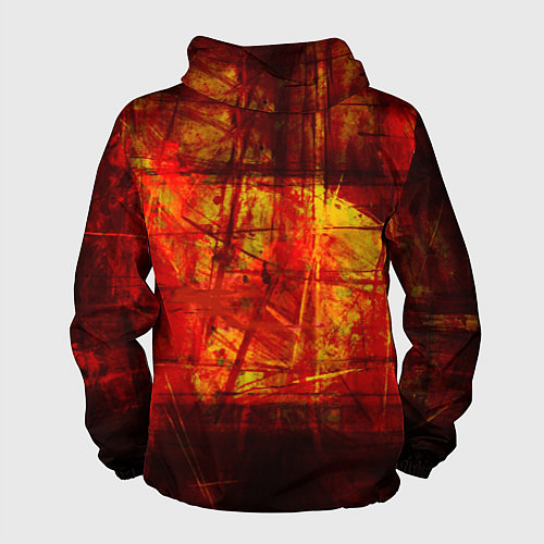 Мужская ветровка Абстракция - red grunge tear / 3D-Белый – фото 2