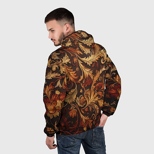 Мужская ветровка Старый ковер текстура / 3D-Черный – фото 4