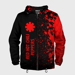 Ветровка с капюшоном мужская Red Hot Chili Peppers - red gradient по-вертикали, цвет: 3D-черный