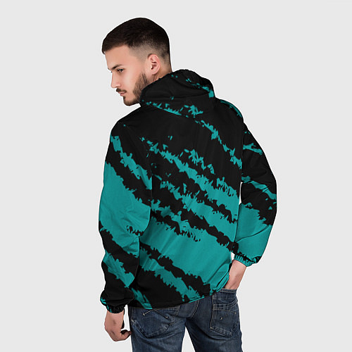 Мужская ветровка The color is black and light blue / 3D-Черный – фото 4