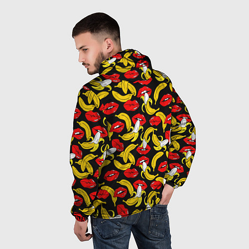 Мужская ветровка Губы и бананы / 3D-Черный – фото 4