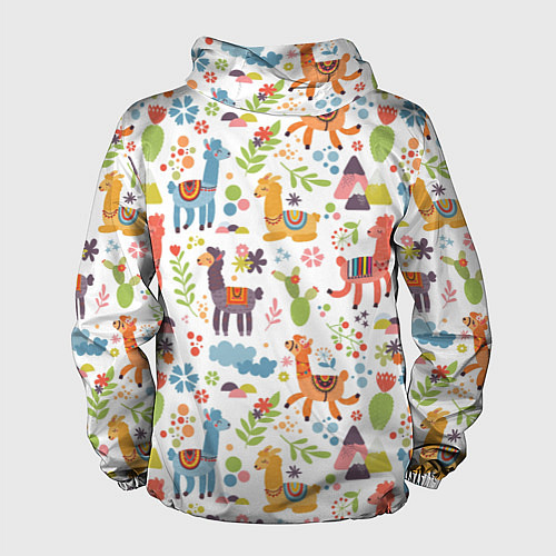 Мужская ветровка Ламы паттерн / 3D-Белый – фото 2