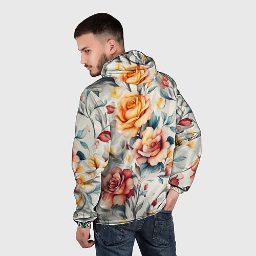 Мужская ветровка Паттерн с переплетением цветов / 3D-Черный – фото 4