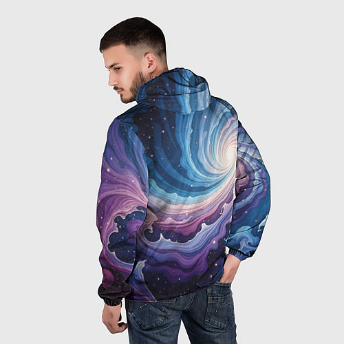 Мужская ветровка Космическая волна / 3D-Черный – фото 4