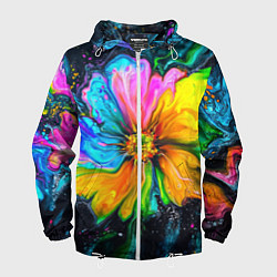 Мужская ветровка Большой цветок - яркие краски