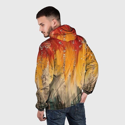 Мужская ветровка Красочная текстура с блестяшками / 3D-Черный – фото 4