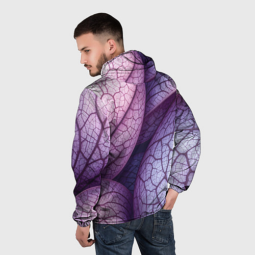 Мужская ветровка Прожилки экзотического растения / 3D-Черный – фото 4