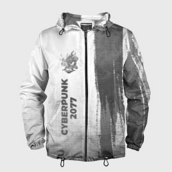 Ветровка с капюшоном мужская Cyberpunk 2077 - white gradient по-вертикали, цвет: 3D-черный