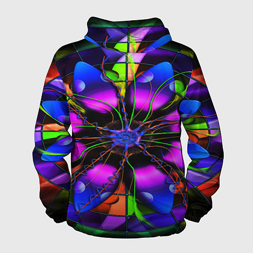 Мужская ветровка Неоновая психоделика лепестки / 3D-Белый – фото 2