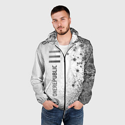 Ветровка с капюшоном мужская OneRepublic - white gradient по-вертикали, цвет: 3D-черный — фото 2