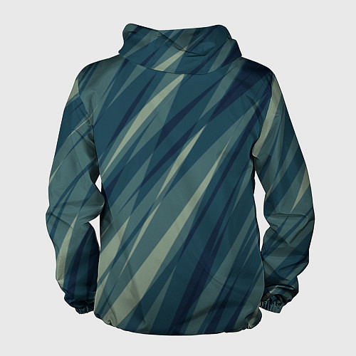 Мужская ветровка Зеленовато-синий полосы / 3D-Белый – фото 2