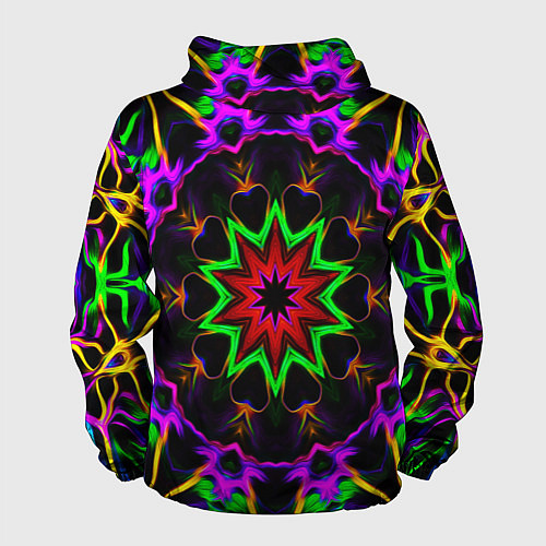Мужская ветровка Неоновая геометрия узоры / 3D-Белый – фото 2