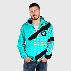 Ветровка с капюшоном мужская BMW sport краски, цвет: 3D-черный — фото 2