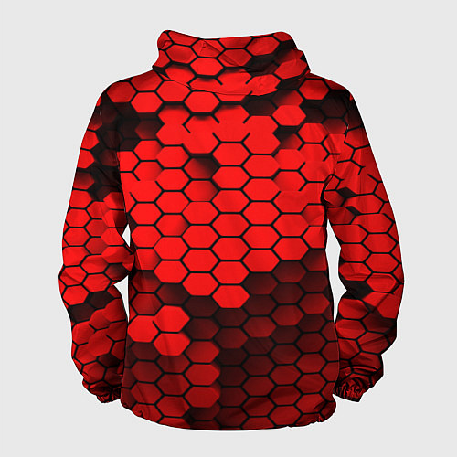 Мужская ветровка BMW карбоновая абстракция / 3D-Белый – фото 2