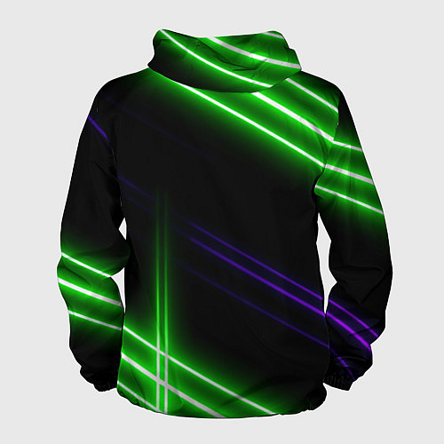Мужская ветровка Green pink purple line / 3D-Белый – фото 2