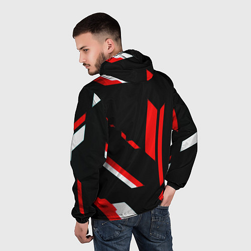 Мужская ветровка Nirvana текстура полосы / 3D-Черный – фото 4