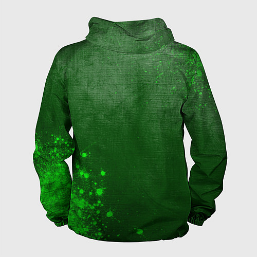 Мужская ветровка Burzum - green gradient вертикально / 3D-Черный – фото 2