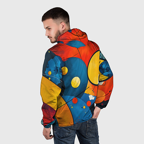 Мужская ветровка Динамичный красочный паттерн / 3D-Черный – фото 4