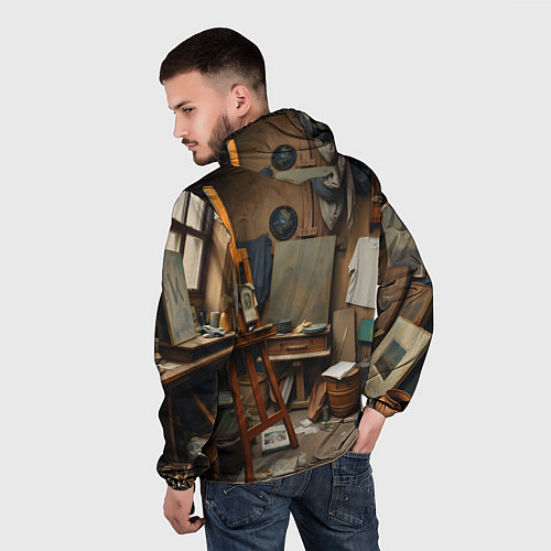 Мужская ветровка Мастерская художника / 3D-Черный – фото 4