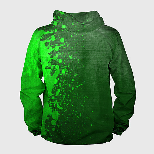 Мужская ветровка Danganronpa - green gradient по-вертикали / 3D-Черный – фото 2