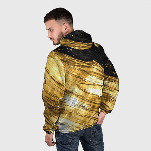 Мужская ветровка Золотой текстурный фон / 3D-Черный – фото 4