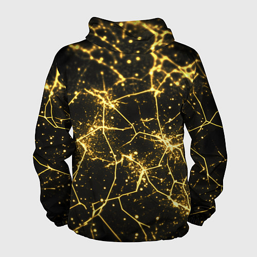 Мужская ветровка Золотистые пути на черном / 3D-Белый – фото 2