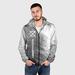 Ветровка с капюшоном мужская CreepyPasta - grey gradient по-вертикали, цвет: 3D-черный — фото 2