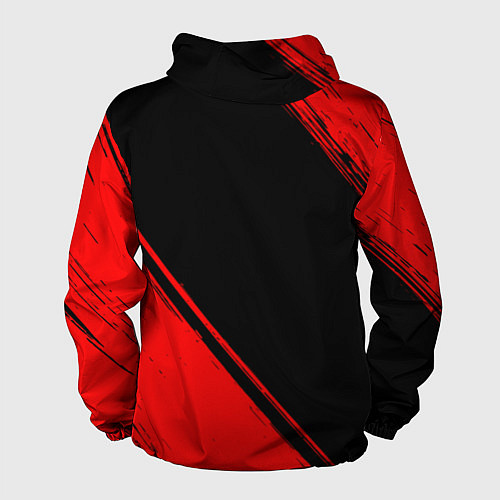 Мужская ветровка Evangelion - red gradient вертикально / 3D-Черный – фото 2