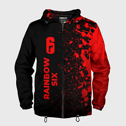 Ветровка с капюшоном мужская Rainbow Six - red gradient по-вертикали, цвет: 3D-черный
