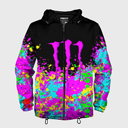 Мужская ветровка Monster energy краски неоновые