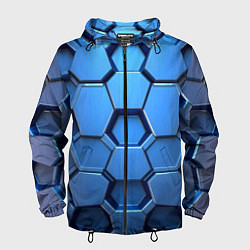 Ветровка с капюшоном мужская Синий бронежилет, цвет: 3D-черный