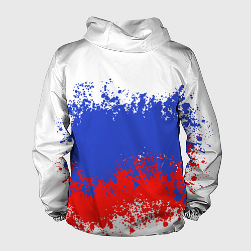 Мужская ветровка Флаг России в виде хаотичных пятен / 3D-Белый – фото 2