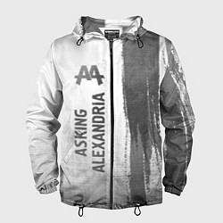 Ветровка с капюшоном мужская Asking Alexandria - white gradient по-вертикали, цвет: 3D-черный