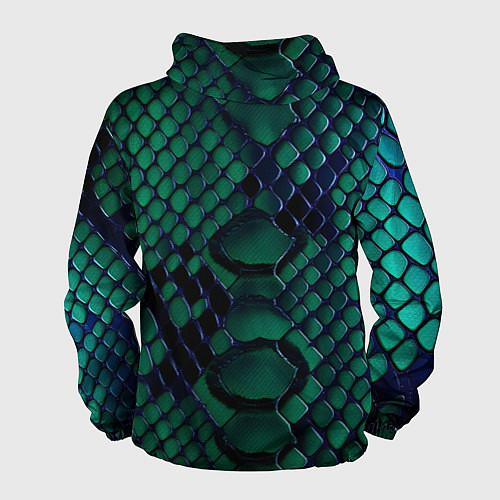 Мужская ветровка Бирюзовая змеиная кожа / 3D-Белый – фото 2