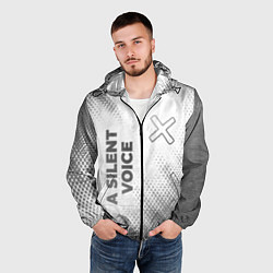 Ветровка с капюшоном мужская A Silent Voice - white gradient вертикально, цвет: 3D-черный — фото 2