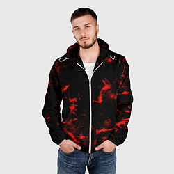 Ветровка с капюшоном мужская Color red black, цвет: 3D-белый — фото 2