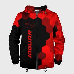 Ветровка с капюшоном мужская Jaguar - red gradient по-вертикали, цвет: 3D-черный