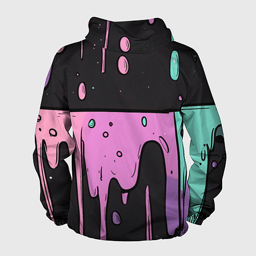 Мужская ветровка Стекающая краска текстура / 3D-Белый – фото 2