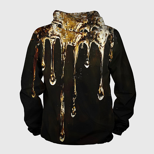 Мужская ветровка Мед на коричневой текстуре / 3D-Белый – фото 2