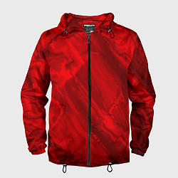 Ветровка с капюшоном мужская Красный камень абстракция, цвет: 3D-черный